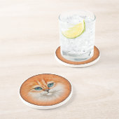 Dessous De Verre En Grès Joyeux visage de Kitty Orange (Côté)