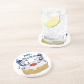 Dessous De Verre En Grès Judaica Happy Hanukkah Dancing Dreidels (Côté)