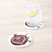Dessous De Verre En Grès Judaica Pomegranate Heart Hanoukka Rosh Hashanah (Côté)
