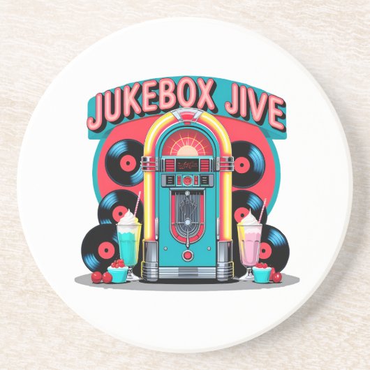 Dessous De Verre En Grès Jukebox Jive (Devant)