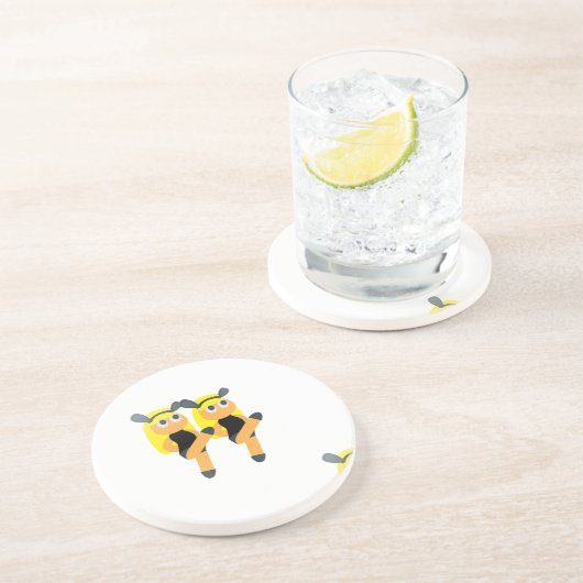 Dessous De Verre En Grès jumeaux émoji (Côté)