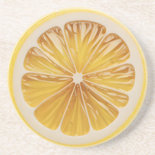 Dessous De Verre En Grès Jus de Fruits de tranches de citron