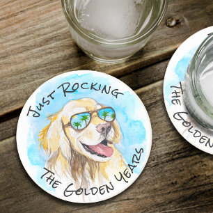 Dessous De Verre En Grès Juste Rocking Les Années D'Or Drôle Pun Retraite