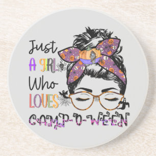Dessous De Verre En Grès Juste une fille qui aime Camp-o-ween Halloween