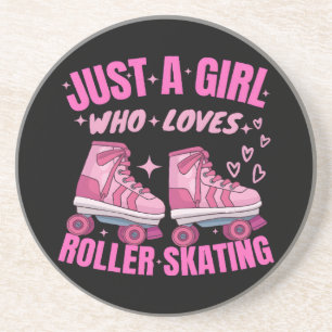 Dessous De Verre En Grès Juste Une Fille Qui Aime Le Patin À Roulettes