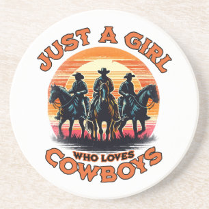 Dessous De Verre En Grès Juste une fille qui aime les cow-boys