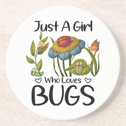 Dessous De Verre En Grès Juste une fille qui aime les insectes (Devant)