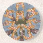 Dessous De Verre En Grès Kaleidoscope Giraffe Mandala : Safari Art Abstrait (Devant)