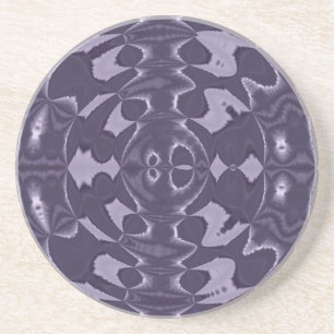 Dessous De Verre En Grès Kaleidoscope Violet Abstrait Art