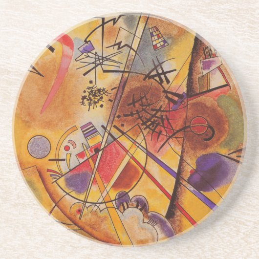Dessous De Verre En Grès Kandinsky Brown jaune bleu rouge (Devant)