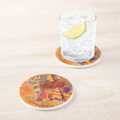 Dessous De Verre En Grès Kandinsky Brown jaune bleu rouge (Côté)