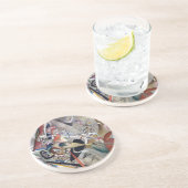 Dessous De Verre En Grès Kandinsky En Gris Oeuvre Abstraite (Côté)