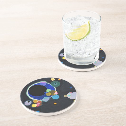 Dessous De Verre En Grès Kandinsky Plusieurs cercles Abstraits (Côté)