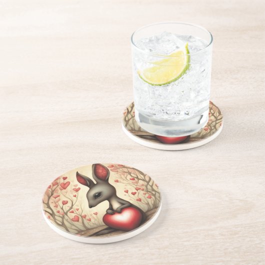 Dessous De Verre En Grès Kangaroo Love 1 (Côté)