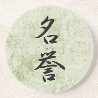 Dessous De Verre En Grès Kanji japonais pour l'honneur - Meiyo