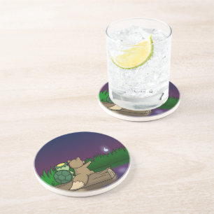 Dessous De Verre En Grès Kappa et Kitsune - Yokai japonais