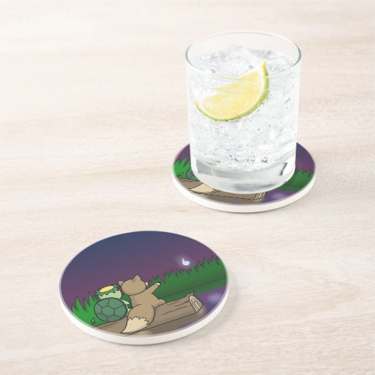 Dessous De Verre En Grès Kappa et Kitsune - Yokai japonais (Côté)