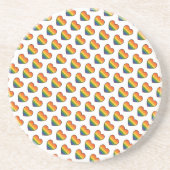 Dessous De Verre En Grès Kawaii LGBTQ+ Pride Coeur (Devant)