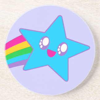 Dessous De Verre En Grès Kawaii Rave Neon Étoile Arc-en-ciel