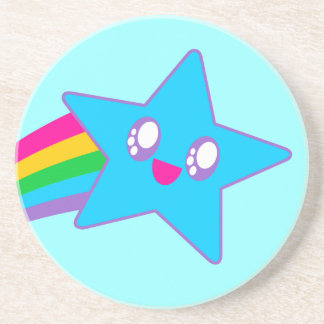 Dessous De Verre En Grès Kawaii Rave Neon Étoile Arc-en-ciel