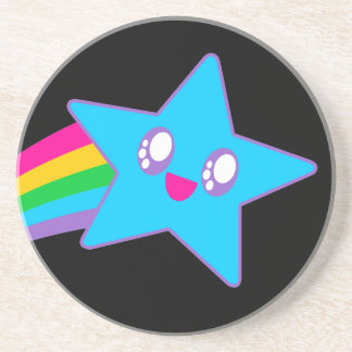 Dessous De Verre En Grès Kawaii Rave Neon Étoile Arc-en-ciel