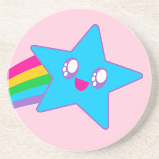 Dessous De Verre En Grès Kawaii Rave Neon Étoile Arc-en-ciel