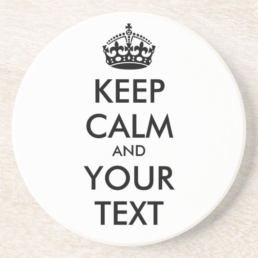 Dessous De Verre En Grès KEEP CALM and YOUR TEXT (Devant)