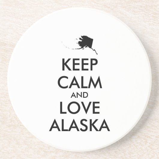 Dessous De Verre En Grès KEEP CALM et LOVE ALASKA (Devant)