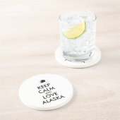 Dessous De Verre En Grès KEEP CALM et LOVE ALASKA (Côté)