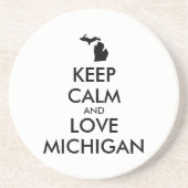 Dessous De Verre En Grès KEEP CALM et LOVE MICHIGAN (Devant)