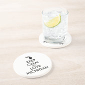 Dessous De Verre En Grès KEEP CALM et LOVE MICHIGAN (Côté)