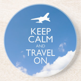 DESSOUS DE VERRE EN GRÈS KEEP CALM ET TRAVEL