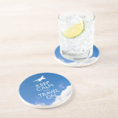 DESSOUS DE VERRE EN GRÈS KEEP CALM ET TRAVEL (Côté)