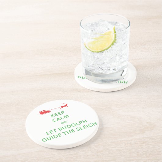 Dessous De Verre En Grès Keep Calm Let Rudolph Guide Sleigh (Côté)