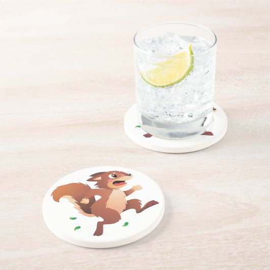 Dessous De Verre En Grès Kelossus, Happy Scott Squirrel (Côté)
