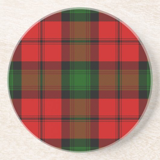 Dessous De Verre En Grès Kerr tartan rouge vert plaid (Devant)