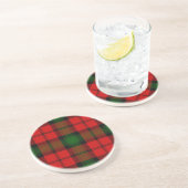 Dessous De Verre En Grès Kerr tartan rouge vert plaid (Côté)