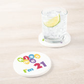 Dessous De Verre En Grès Kiss Me I'm 21 Anniversaire T-shirts et cadeaux (Côté)