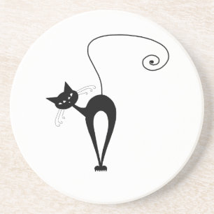 Dessous De Verre En Grès Kitty fantaisie noir 3