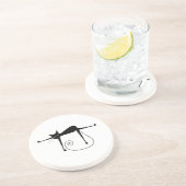 Dessous De Verre En Grès Kitty fantaisie noir 8 (Côté)