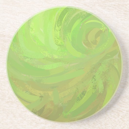 Dessous De Verre En Grès Kiwi Bash Tourbillon Vert (Devant)