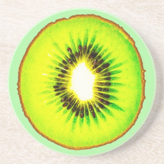Dessous De Verre En Grès kiwi personnalisable (Devant)