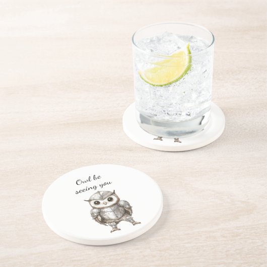 Dessous De Verre En Grès Knight Owl in Shining Armor (Côté)