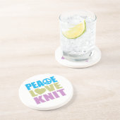 Dessous De Verre En Grès Knit d'amour de paix (Côté)