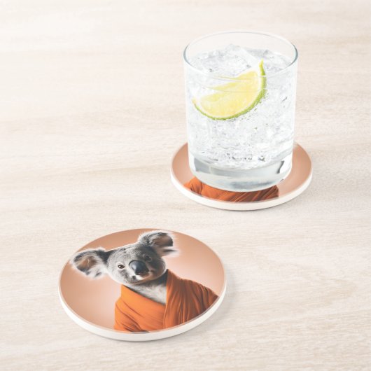 Dessous De Verre En Grès Koala bouddhiste (Côté)