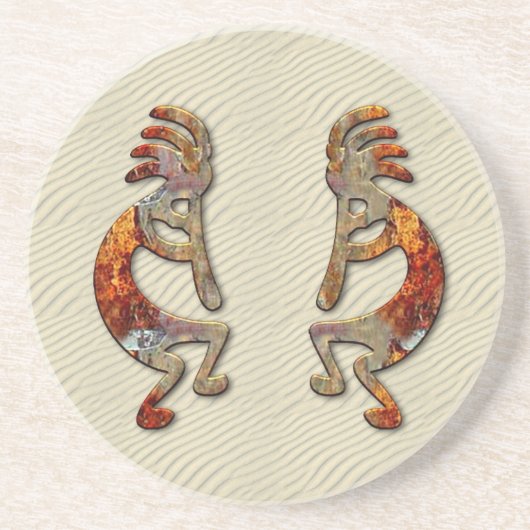 Dessous De Verre En Grès Kokopelli Deux Pieds (Devant)