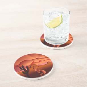 Dessous De Verre En Grès Kokopelli Sud-Ouest