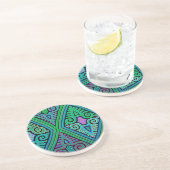 Dessous De Verre En Grès Kuna Indian Diamond Mola (Côté)