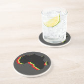 Dessous De Verre En Grès La "Afrique - rouge, or, vert et noir " (Côté)