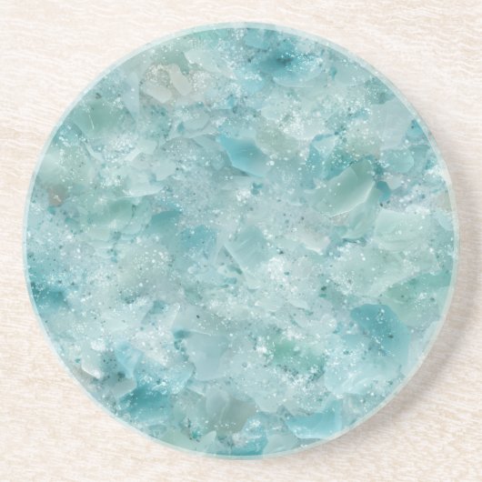 Dessous De Verre En Grès La beauté de l'océan. Aqua Crystal. (Devant)
